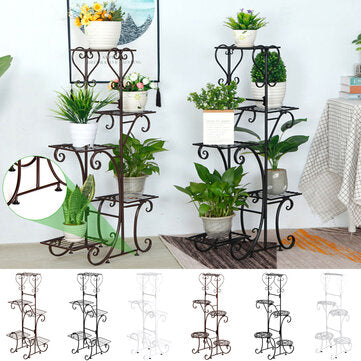 5 Tier Metal Plant Stand & Flower Pot Holder Garden Home Office Indoor Outdoor