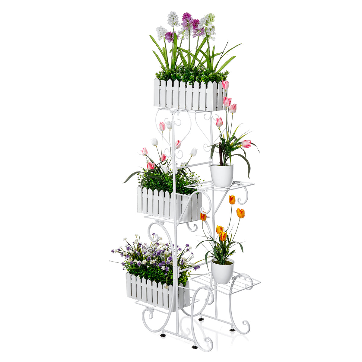 5 Tier Metal Plant Stand & Flower Pot Holder Garden Home Office Indoor Outdoor