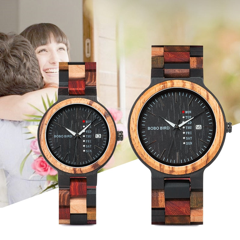 Lover Couple Wood Watch for Men & Women