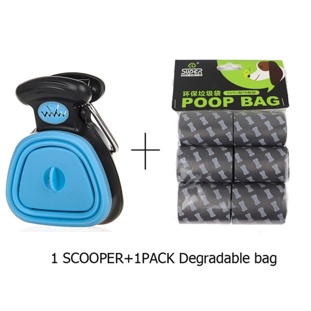 Pet Dog Poop Bag Dispenser Travel Foldable Pooper Scooper