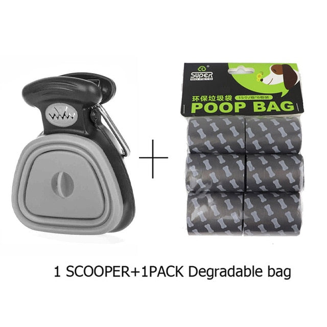 Pet Dog Poop Bag Dispenser Travel Foldable Pooper Scooper