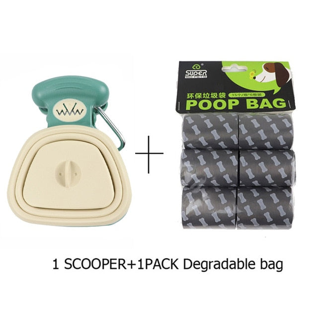 Pet Dog Poop Bag Dispenser Travel Foldable Pooper Scooper