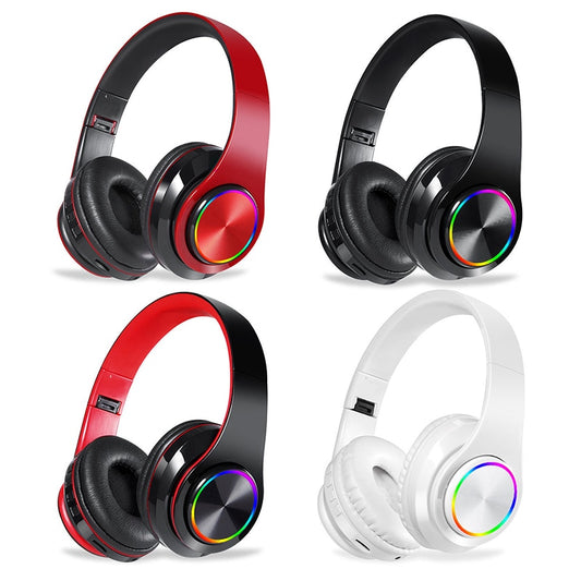 Gaming Headsets Gamer Headphones Surround Sound Stereo  Wireless Bluetooth Earphones USB Microphone Colourful Light Game Headset