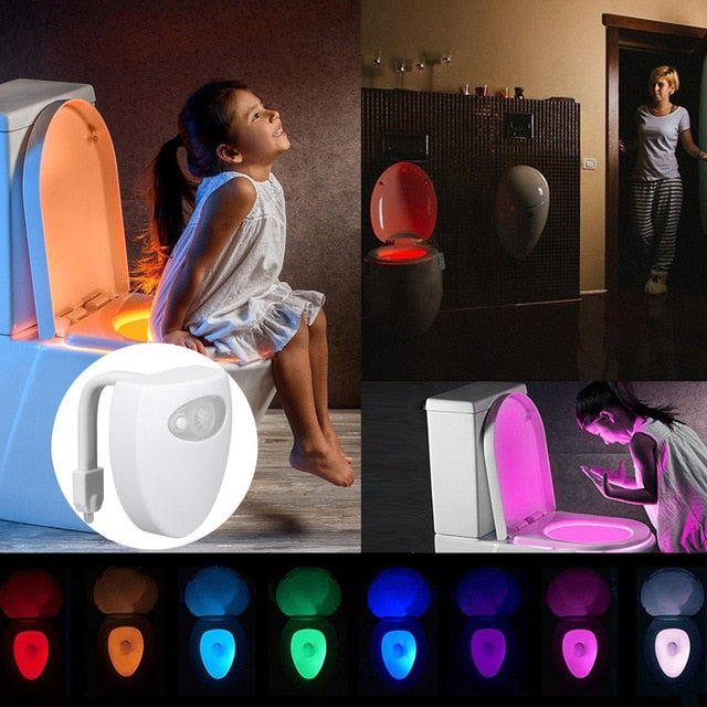 Toilet Sensor Night Lamp Body Sensing Automatic Led Motion Bowl Bathroom Light Waterproof Backlight For Wc Toilet Night Light