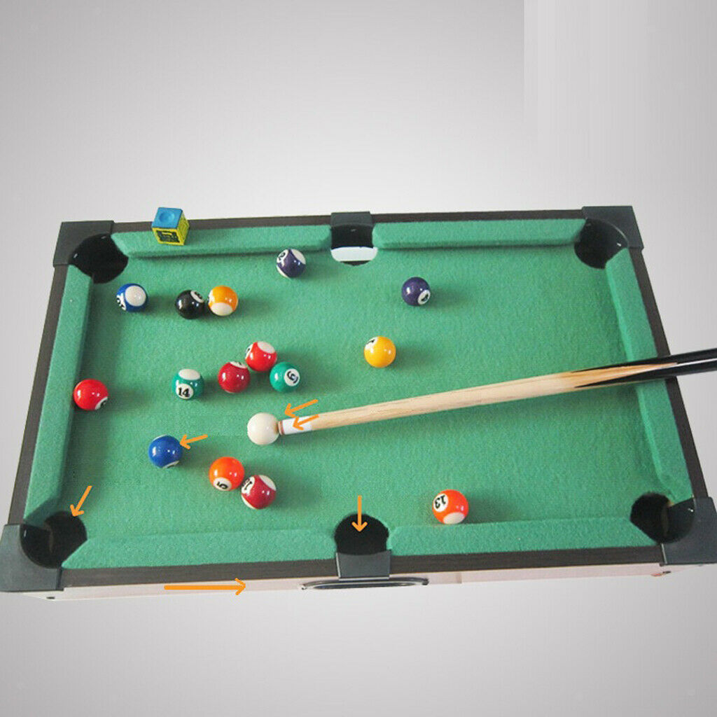 Mini Pool Table Set Kids Tabletop Billiards Snooker Ball